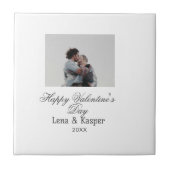 Happy Valentine's day couple photo modern simple t Fliese (Vorderseite)