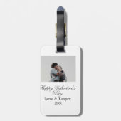 Happy Valentine's day couple photo modern simple t Gepäckanhänger (Rückseite vertikal)