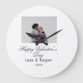 Happy Valentine's day couple photo modern simple t Große Wanduhr (Vorderseite)