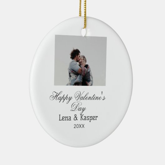 Happy Valentine's day couple photo modern simple t Keramik Ornament (Rechts)