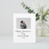 Happy Valentine's day couple photo modern simple t Postkarte (Stehend Vorderseite)