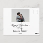 Happy Valentine's day couple photo modern simple t Postkarte (Rückseite)