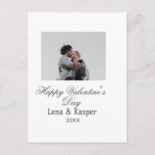 Happy Valentine's day couple photo modern simple t Postkarte (Vorderseite)