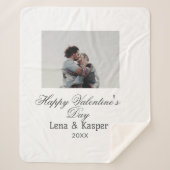 Happy Valentine's day couple photo modern simple t Sherpadecke (Vorderseite)