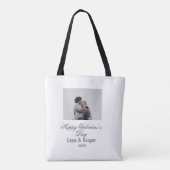 Happy Valentine's day couple photo modern simple t Tasche (Rückseite)