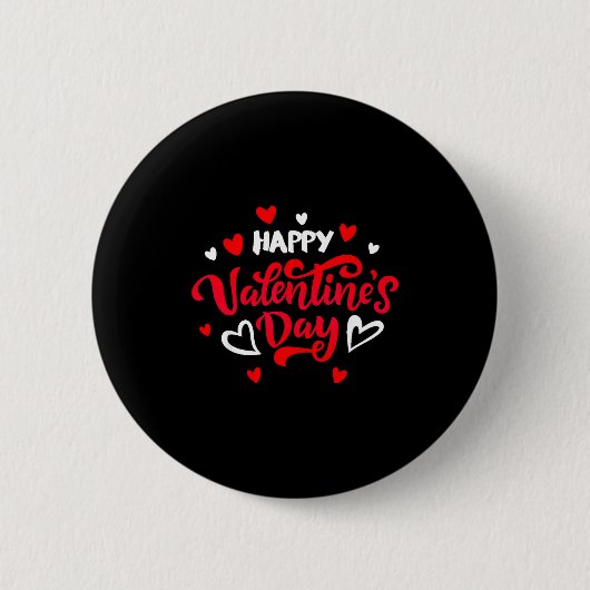 Happy Valentine's Day Couples Date Valentine Love  Button (Vorderseite)