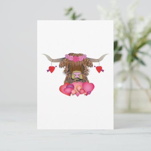 Happy Valentines Day Cow (Stehend Vorderseite)