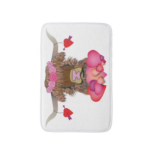 Happy Valentines Day Cow Badematte (Vorderseite Vertikal)