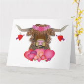 Happy Valentines Day Cow Karte (Gelbe Blume)