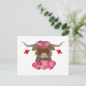 Happy Valentines Day Cow Postkarte (Stehend Vorderseite)