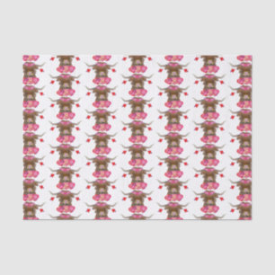 Happy Valentines Day Cow Seidenpapier