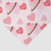 Happy Valentine's Day Cupcake and Hearts Pattern Seidenpapier (Detail)