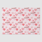 Happy Valentine's Day Cupcake and Hearts Pattern Seidenpapier (Vorderseite)
