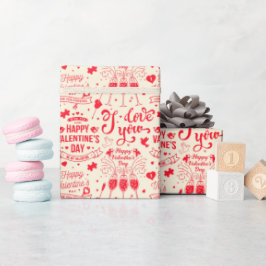 Happy Valentines Day Cupid Heart Arrows Liebe Gesc Geschenkpapier