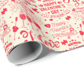 Happy Valentines Day Cupid Heart Arrows Liebe Gesc Geschenkpapier (Rolleneckpunkt)