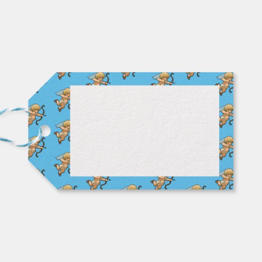 Happy Valentine's Day Cupid Romantic Pixel Muster Geschenkanhänger (Rückseite Horizontal)