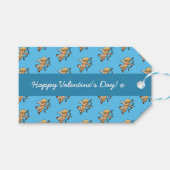 Happy Valentine's Day Cupid Romantic Pixel Muster Geschenkanhänger (Vorderseite (Horizontal))