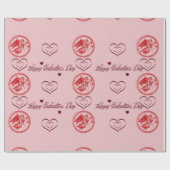 Happy Valentines Day Cupid Wrapping Paper Geschenkpapier (Flach)