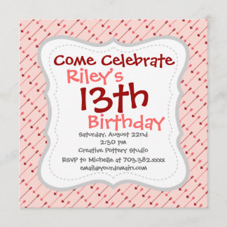 Happy Valentine's Day Cupid's Arrows Pink Red Einladung