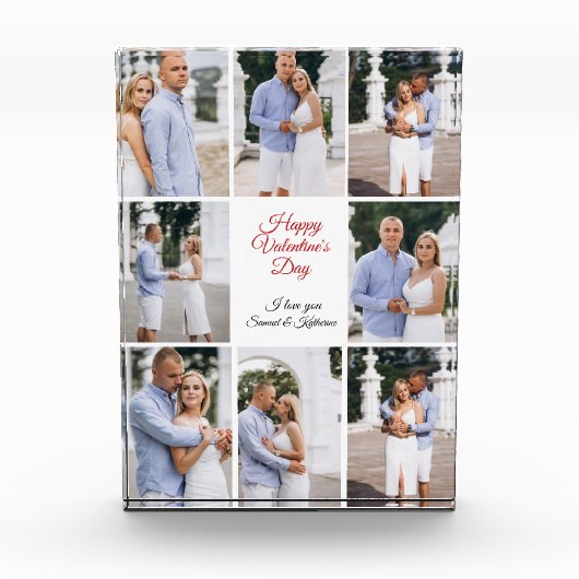 Happy Valentine's Day Custom 8 Photo Collage Fotoblock (Vorderseite)