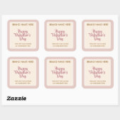 Happy Valentine's Day Custom Candle Labels Quadratischer Aufkleber (Blatt)