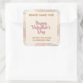 Happy Valentine's Day Custom Candle Labels Quadratischer Aufkleber (Tasche)