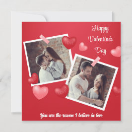 Happy Valentine's Day Custom Foto and Text Dankeskarte