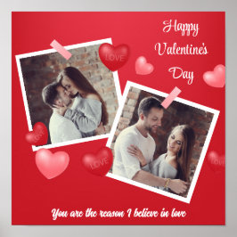 Happy Valentine's Day Custom Foto and Text Poster