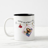 Happy Valentine's Day Custom Foto Liebe Herz Tasse (Links)