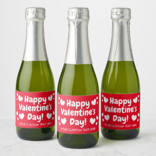 Happy Valentine's Day Custom Mini Schaumweinetikett