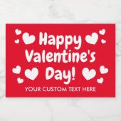Happy Valentine's Day Custom Mini Schaumweinetikett (Einzelnes Label)
