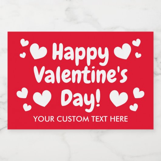 Happy Valentine's Day Custom Mini Schaumweinetikett (Einzelnes Label)