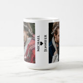 Happy Valentine's Day Custom Paar Name Foto Kaffeetasse (Mittel)