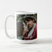 Happy Valentine's Day Custom Paar Name Foto Kaffeetasse (Links)