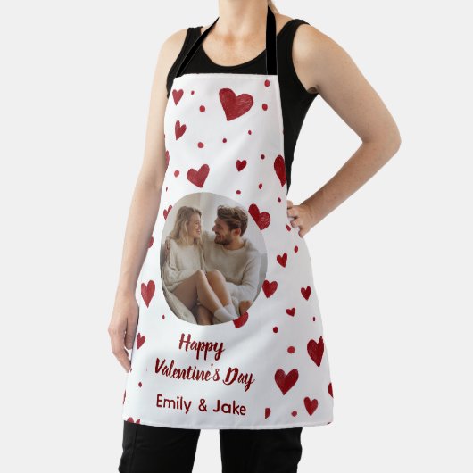 Happy Valentine's Day Custom Photo Apron Schürze (InSitu)