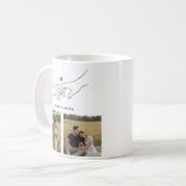 Happy Valentines Day Custom Photo Collage Romantic Kaffeetasse (Vorderseite Links)