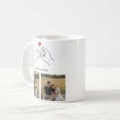 Happy Valentines Day Custom Photo Collage Romantic Kaffeetasse (Vorderseite Links)