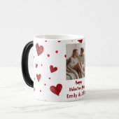 Happy Valentine's Day Custom Photo Mug Verwandlungstasse (Vorderseite Links)