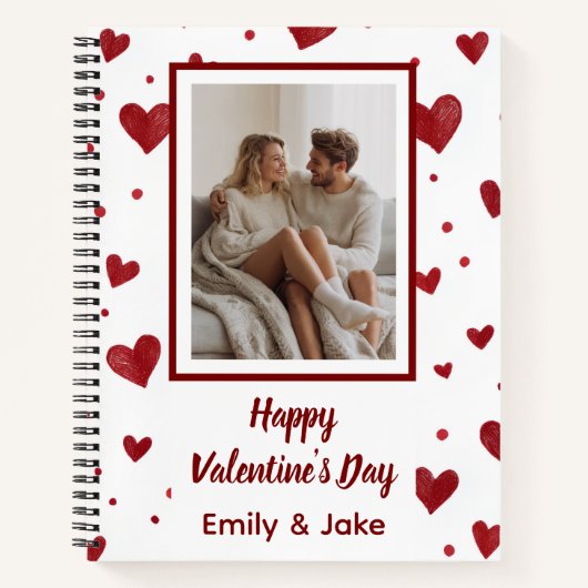 Happy Valentine's Day Custom Photo Notebook Notizblock (Vorderseite)