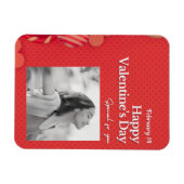 Happy valentine's day Custom Photo Red Hearts Magnet (Horizontal)