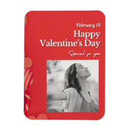 Happy valentine's day Custom Photo Red Hearts Magnet