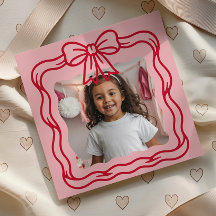 Happy Valentine's Day Custom Photograph Wavy Bow