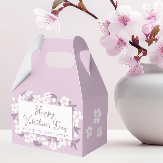 Happy Valentine's Day Custom Pink Floral Party Geschenkschachtel
