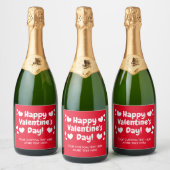 Happy Valentine's Day Custom Sparkling Weinlabel Schaumweinetikett (Flaschen)
