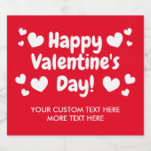 Happy Valentine's Day Custom Sparkling Weinlabel Schaumweinetikett (Einzelnes Label)