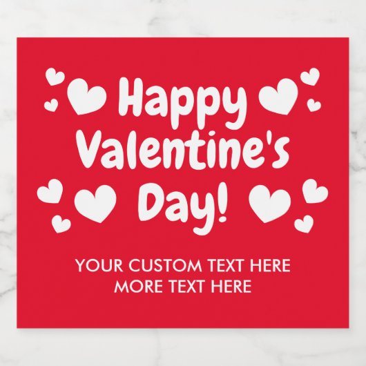 Happy Valentine's Day Custom Sparkling Weinlabel Schaumweinetikett (Einzelnes Label)