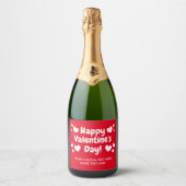 Happy Valentine's Day Custom Sparkling Weinlabel Schaumweinetikett (Vorderseite)