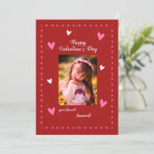 Happy Valentine's Day Customizable Dankeskarte (Stehend Vorderseite)