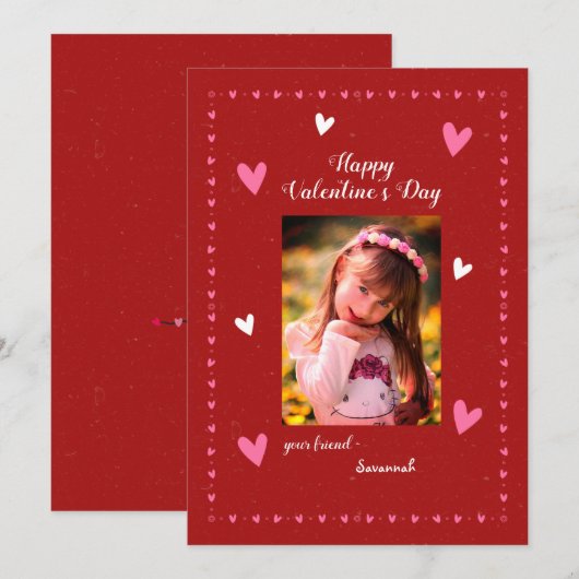 Happy Valentine's Day Customizable Dankeskarte (Vorne/Hinten)