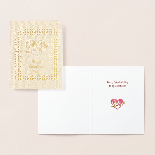 Happy Valentine's Day Customizable Folienkarte (Anzeige)